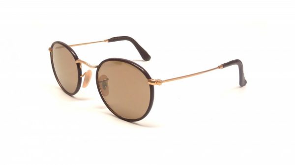 Rayban Rounded Sunglass Brown Color on floor