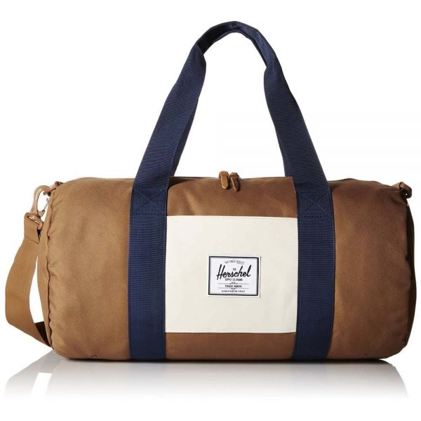 Herschel Leather Duffle Bag In Brown Color front view