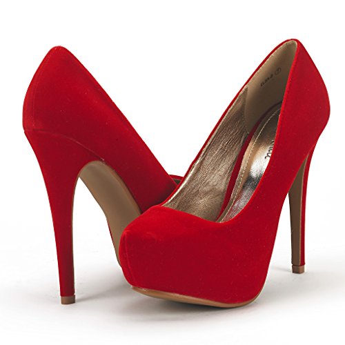 Stiletto-Heel-Shoes red fluffy