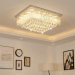 chandelier with rectangular-pendant in a ceiling with remote control